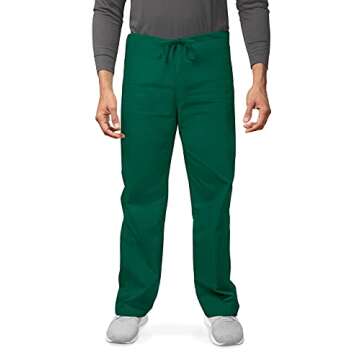 Adar Uniforms, Universal Unisex Scrubs - Unisex Drawstring Scrub Set - 701 - Hunter Green - L