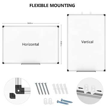 XBoard Magnetic Dry Erase Board/Whiteboard, 36 X 24 Inches, Double Sided White Board,1 Dry Eraser & 3 Dry Erase Markers & 4 Push Pin Magnets