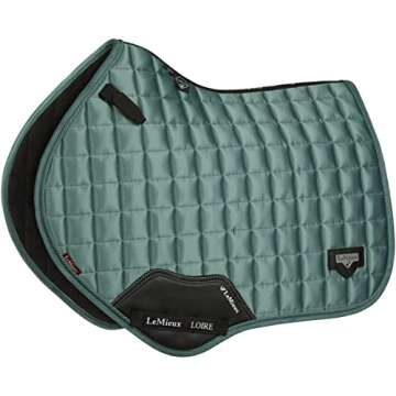 LeMieux Close Contact Loire Classic Square Saddle Pad - English Saddle Pads for Horses - Equestrian Riding Equipment and Accessories (Sage - Large)