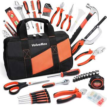 ValueMax 219-Piece Home Tool Set with 13-Inch Tool Bag - Perfect Beginner DIY Kit