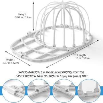 Hat Washers Cap Washers for Washing Machine, Hat Cleaning Shaper Protector Fit for Adult and Kid's Baseball Caps, White