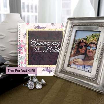 Anniversary Book - A Hardcover Wedding Memory Album To Document Wedding Anniversaries From The 1st To 50th Year - Anniversary Memory Book - Anniversary Book for Couple pink