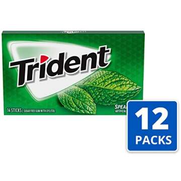 Trident Spearmint Sugar Free Gum - 12 Packs (168 Pieces)