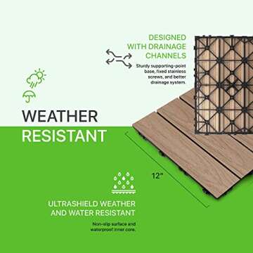 NewTechWood UltraShield Naturale 1 ft. x 1 ft. Quick Deck Outdoor Composite Deck Tile in Canadian Maple (10 sq. ft. per Box)