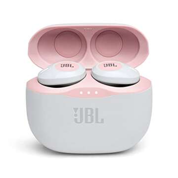 JBL Tune 125TWS True Wireless In-Ear Headphones - Pure Bass Sound, 32H Battery, Bluetooth, Fast Pair, Comfortable, Wireless Calls, Music, Native Voice Assistant (Pink), Small