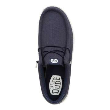 Hey Dude Wally Hex Navy Size 7 - Men's Lightweight Slip-On Loafers