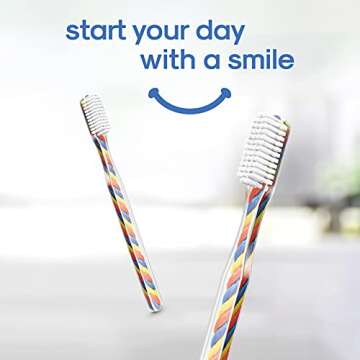 SMYL Toothbrush, Toothbrushes for Adults with Nylon Bristles, Oral Care and Plaque Removal, Day at The Beach Design, Candy