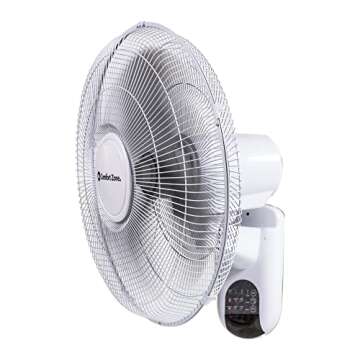 Comfort Zone 16" Quiet 3-Speed Wall Mount Fan with Remote Control, Timer and Adjustable Tilt, Ideal for Home, Bedroom, Gym & Office, CZ16WR