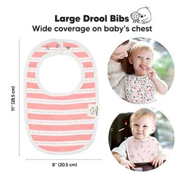 8-Pack Organic Baby Bibs for Boys, Girls - Soft Cotton Drooling and Teething Baby Bibs, Baby Girl Bibs, Baby Boy Bibs, Baby Drool Bibs for Baby Girl, Boy, Newborn Infant Bibs (Sweet Charm)