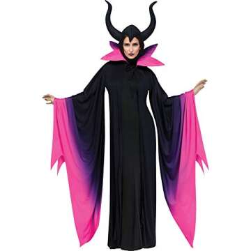 Fun World Women's Evil Queen Adult Costume, Black, Std. Size 4-14