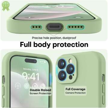 LOVE 3000 iPhone 14 Pro Case - Silicone Shockproof in Matcha