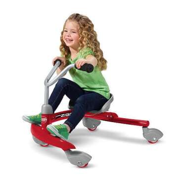 Radio Flyer Ziggle, Red Kids Wiggle Car, Ride On Toy For Ages 3-8, Large