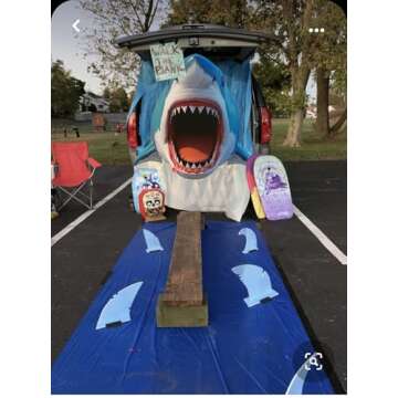 Trunk or Treat Decoration for SUV, Shark Monster Trunk or Treat Car Archway Garage Decor Halloween Outside Car Decor Exterior (Shark)