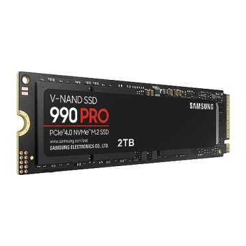 SAMSUNG 990 PRO SSD NVMe M.2 PCIe Gen4, M.2 2280 Internal Solid State Hard Drive, Seq. Read Speeds Up to 7,450 MB/s for High End Computing, Gaming, and Heavy Duty Workstations, MZ-V9P2T0B/AM