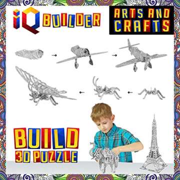 IQ BUILDER | Fun Creative DIY Arts and Crafts KIT | Best Toy Gift for Girls and Boys Age 12 Year Old | Educational Art Building Painting Coloring 3D Puzzle Project Set for Kids and Adults