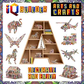 IQ BUILDER | Fun Creative DIY Arts and Crafts KIT | Best Toy Gift for Girls and Boys Age 12 Year Old | Educational Art Building Painting Coloring 3D Puzzle Project Set for Kids and Adults