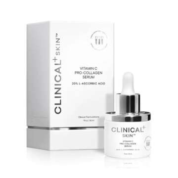 Clinical Skin Vitamin C Pro-Collagen Serum, Vitamin E, Anti-Aging, Skin Brightening Formula, For Soft Luminous Skin, for Fine Lines and Wrinkles