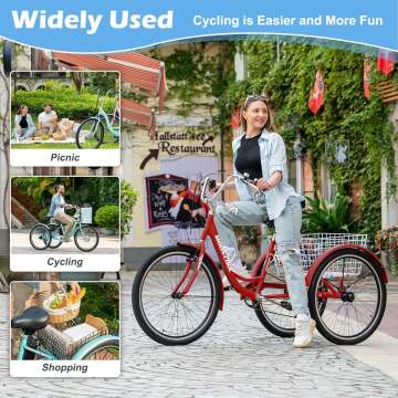 Slsy Adult Tricycle - 7 Speeds for Comfort & Stability