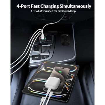 Fast Charging 4-Port USB C Car Charger 90W