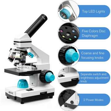 HSL 40X-2000X Microscope Kit for Kids and Students