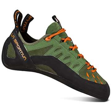 La Sportiva Men's Tarantulace Rock Climbing Shoes - Olive/Tiger, Size 4