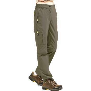 Quick Dry Women's Hiking Pants - Lightweight & Zip-Off