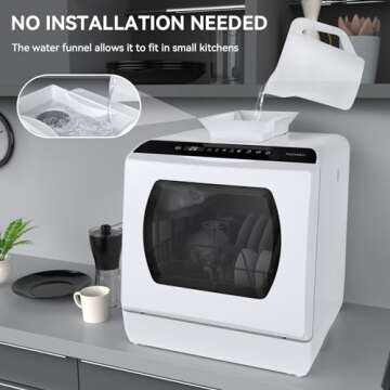 Portable Hermitlux Dishwasher - 5 Wash Programs