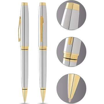 Luxury Cross Coventry Chrome & Gold Ballpoint Pen