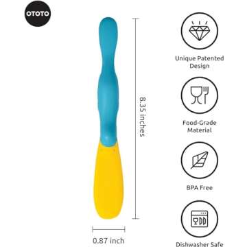 OTOTO Splatypus Jar Spatula for Scooping and Scraping - Unique Fun Cooking Kitchen Gadgets for Foodies - BPA-free & 100% Food Safe - Crepe Spreader