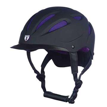 Tipperary Equestrian Horse Riding Helmet - Sportage Hybrid - Lightweight Cooling Horseback Riding Apparel - Adjustable Safety Helmet with Superior Air Flow - Black/Purple - M