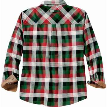 Legendary Whitetails Men's Buck Buck Camp Flannel Shirt, Long Sleeve Plaid Button Down Casual Shirt for Men with Corduroy Cuffs, Alpine Mountain Plaid, Small