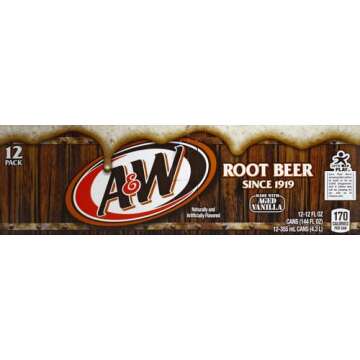 A&W Root Beer Soda, 12 Fl Oz (Pack of 12)