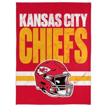 FOCO NFL Soft Plush Throw Blanket, 45 x 60, Kansas City Chiefs