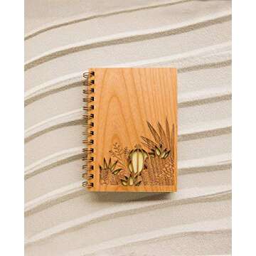 Cactus Garden Hardcover Journal with Blank Pages [Spiral Desert Botanical Garden Writing Notebook, Wood Nature Adventure Sketchbook for Men, Small Mindfulness Health Diary for Women, Made in the USA]