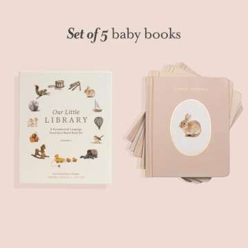 Our Little Library: A Foundational Language Vocabulary Board Book Set for Babies, Including Farm Animals, Forest Animals, Fruits and Veggies, Toys, and Transportation (Our Little Adventures Series)