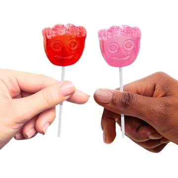 SOUR PATCH KIDS Lollipop with Sour Candy Dipping Powder Valentines Day Candy, 20 Lollipops