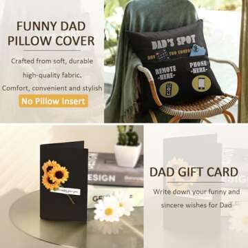 LiqCool Dad Gifts, Best Dad Tumbler with Card & Pillow Cover Gift Set, Funny Gifts for Dad Husband, Unique Dad Gifts Ideas from Daughter Wife on Birthday Christmas(20Oz, BK)