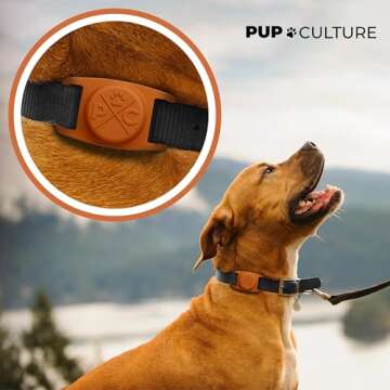 Pup Culture AirTag Dog Collar, Extra-Durable, Lightweight, and Protective AirTag Case for Dog Collar - Track Your Pet Using Apple AirTag Technology - Dog Collar AirTag Holder -for Dogs and Cats