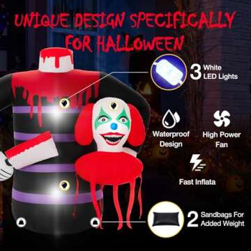 Joker Killer 5Ft Halloween Inflatable Outdoor Decoration