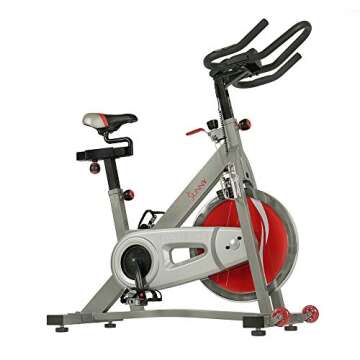 Sunny Health & Fitness Pro II Indoor Cycling Bike with Device Mount and Advanced Display – SF-B1995, Silver