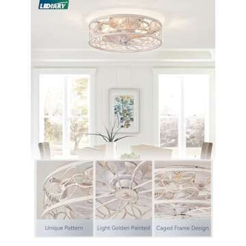 Stylish LEDIARY Caged Ceiling Fans with Lighting