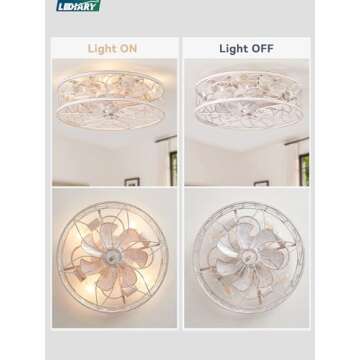 Stylish LEDIARY Caged Ceiling Fans with Lighting