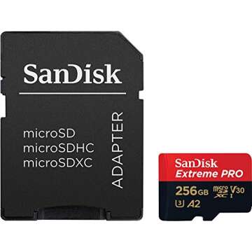 SanDisk 256GB Extreme Pro Durable, Captures 4K UHD Video, 200MB/s Read and 140MB/s Write microSD UHS-I Card for Recording Outdoor Adventures and Weekend Trips