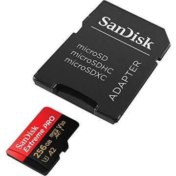 SanDisk 256GB Extreme Pro Durable, Captures 4K UHD Video, 200MB/s Read and 140MB/s Write microSD UHS-I Card for Recording Outdoor Adventures and Weekend Trips