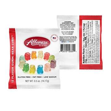 Albanese World's Best Gummi Snack Packs, 12 Flavor Gummi Bear Cubs, 50 - 0.5oz Mini Packs of Candy, Individual Soft & Chewy Candy Snacks