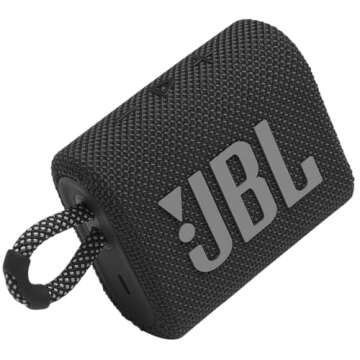 JBL Go 3 - Portable Mini Bluetooth Speaker, big audio and punchy bass, IP67 waterproof and dustproof, 5 hours of playtime, speaker for home, outdoor and travel (Black)