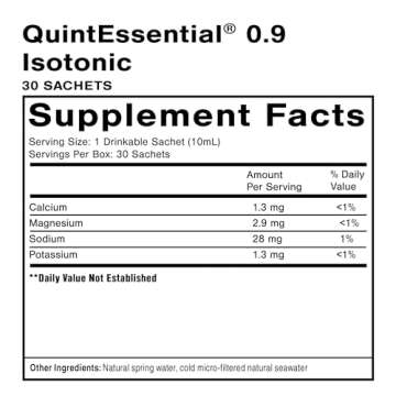 Quicksilver Scientific Original Quinton Isotonic Solution with Sea Water Minerals + Alpine Spring Water - Liquid Hydration, Electrolyte + Multi Minerals Supplement (30 Single Serving Vials)