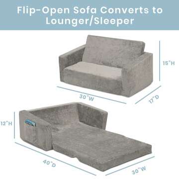 Serta Kids Convertible Sofa Lounger Extra Wide