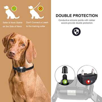 Heaflex Dog Shock Collar with Remote, Dog Training Electric Collar, Waterproof Rechargeable, 1640ft Dog Shock Collar with LED Light, Beep, Vibration, Shock for Medium/Large 3 Electronic Collars Dogs