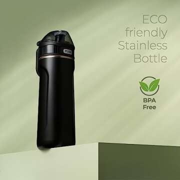 SipX™ Triple-Insulated Stainless Steel Water Bottle - 18oz. With Straw Lid, BPA-Free Reusable Insulated Water Bottle Keeps Cold For 12 Hours, Metal Water Bottle Made Of Sustainable Material For Hiking